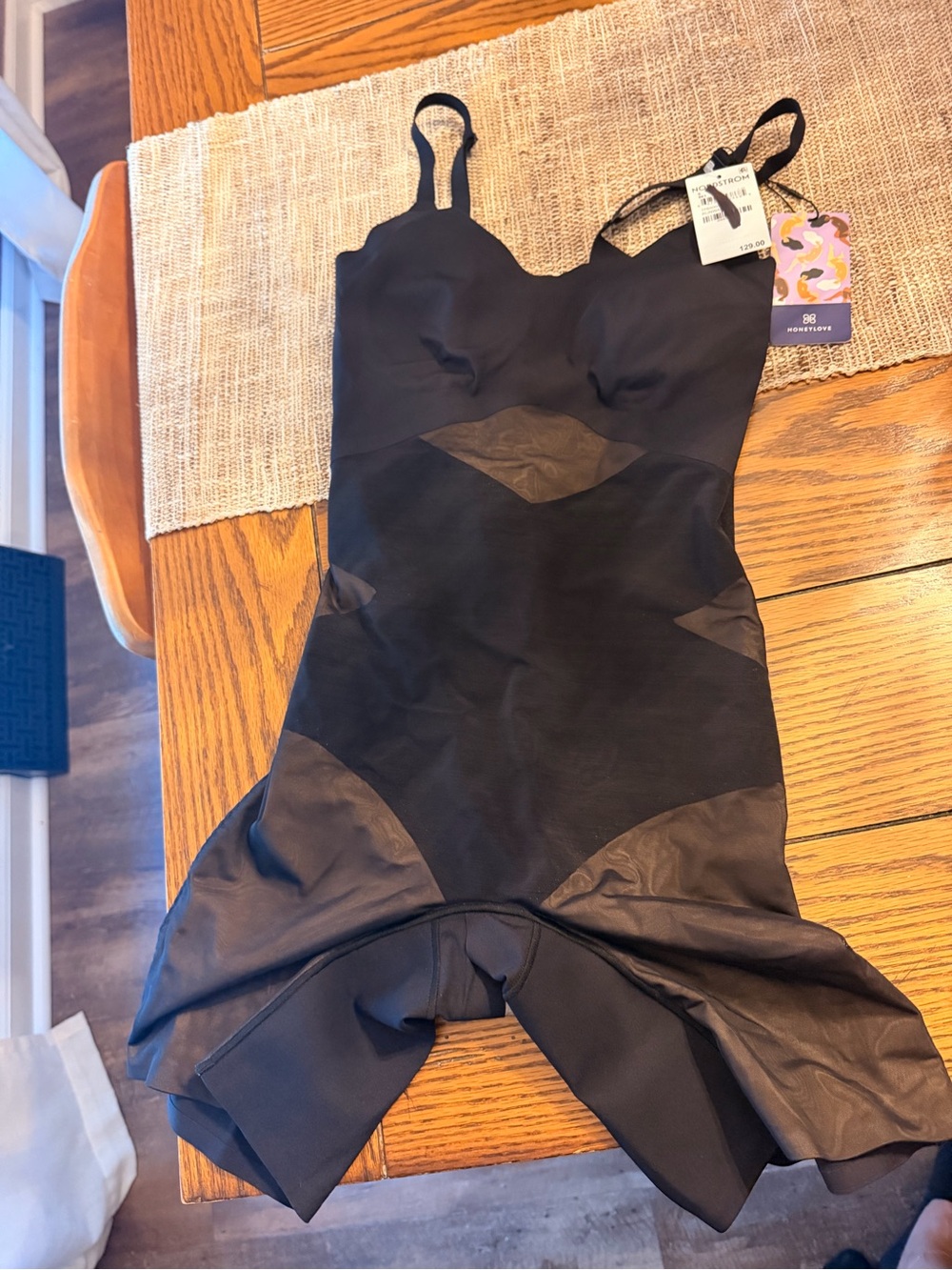 Honeylove Black Sculpting Bodyslip with Mesh Insets